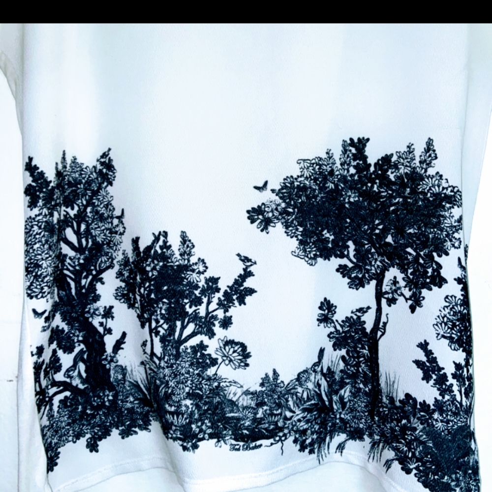 Ted Baker Zera Woodland Tee, White, Ted Size 3 - Picture 3 of 8